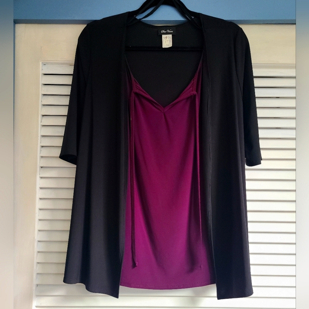 Star Vixen one piece black/plum top | Size medium